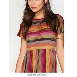 Striped Crochet Maxi Dress